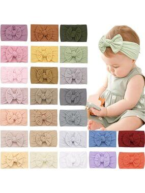 Baby Girl Headbands 25 pk Stretchy Bands Hair Accessories Newborn Infant Toddler